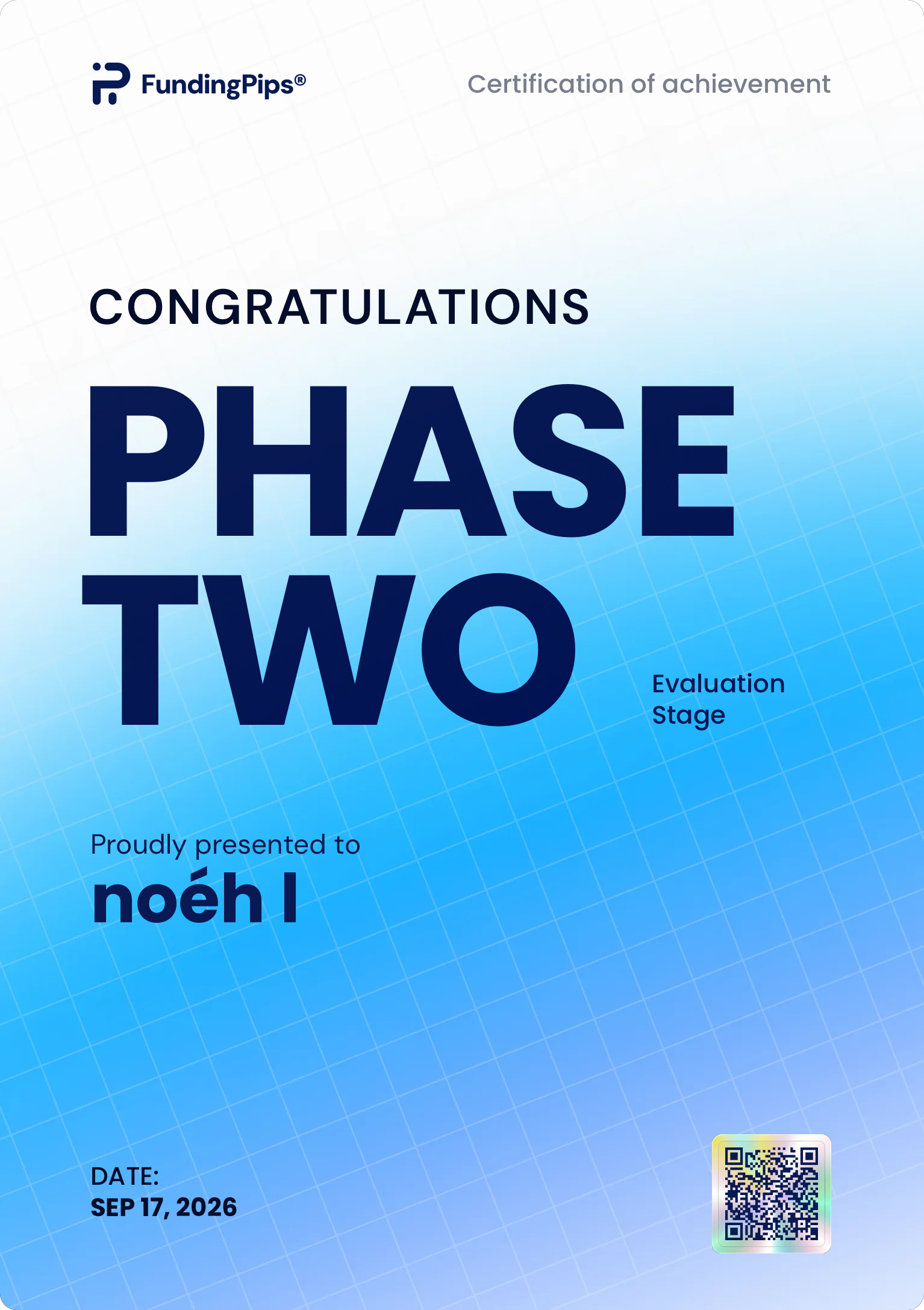 Phase 2 Pass certificate