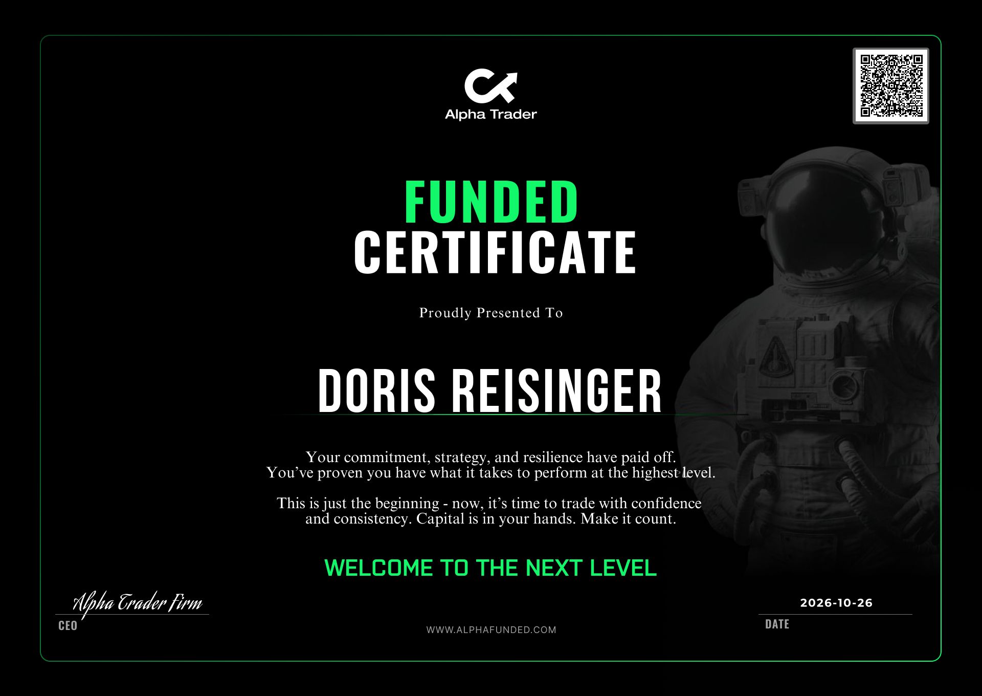 Phase 1 Pass certificate