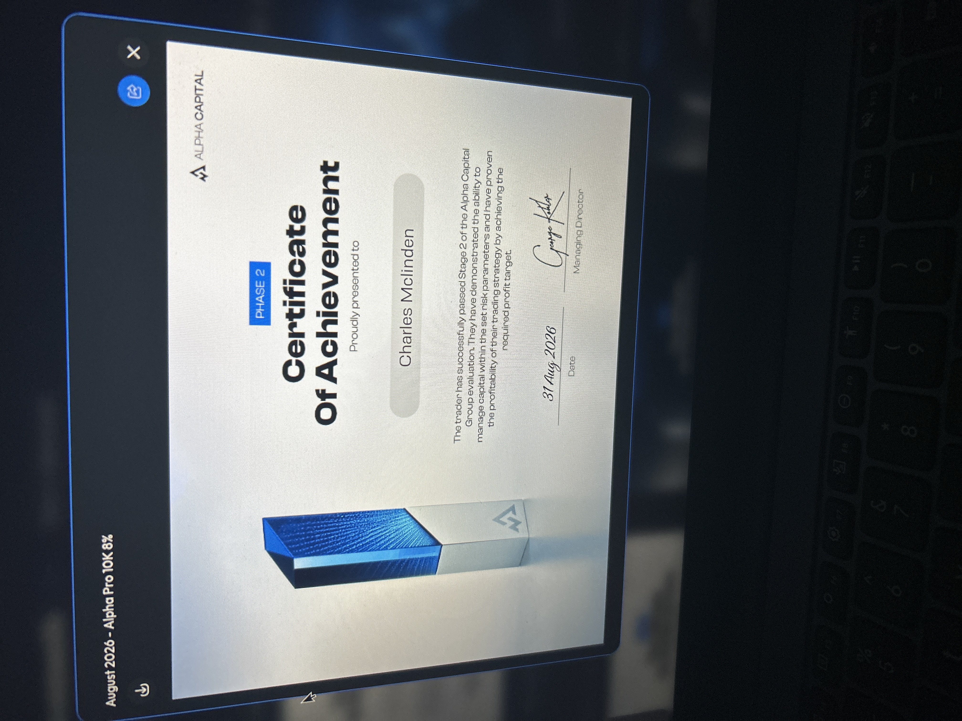 Phase 2 Pass certificate